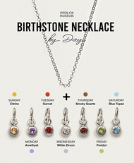 Open on Museum สร้อยคอเงินแท้พลอยประจำวันเกิด Birthstone Necklace by Day