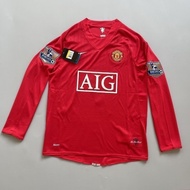 Retro T-Shirt 0708 Manchester United Red Devil Home Short Sleeve Long Sleeve Custom Football Suit N 