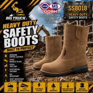 BIG TRUCK SS8018 Men's High Cut Safety Shoes | Steel Toe Steel Mid Plate Genuine Leather