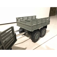 Army Green-Military Truck Trailer Tail Truck-1/16 Like Real Remote Control Military 6x6 Six-Wheel Dr