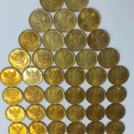Koin Coin uang logam 500 melati tahun 1991 warna emas tua