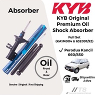 KYB Original Premium Oil Shock Absorber Front &amp; Rear (Full Set 4pcs) 632091/632092/KA1M004  (Perodua Kancil 660/850)