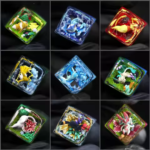 Pokemongo Resin Translucent Theme Keycaps Set 3D Resin Artisan Key Caps Custom Original Handmade Key