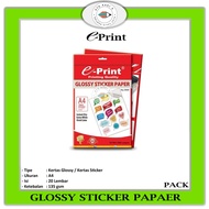 E-PRINT - Glossy Paper Sticker 135 Grams A4 Size - Pack