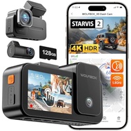 WOLFBOX X5 3 Channel 4K Dash Cam, STARVIS 2 IMX678,4K+2.5K+1080P Front and Rear Inside Triple Car Ca