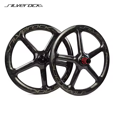 SILVEROCK-Carbon 5 Spoke Wheels Disc Brake Center Lock, 11 Speed for TERN JAVA FNHON, Minivelo Foldi