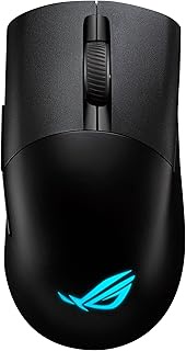 Asus ROG Keris Wireless AimPoint Gaming Mouse, Tri-mode connectivity (2.4GHz RF, Bluetooth, Wired), 36000 DPI sensor, 5 programmable buttons, ROG SpeedNova, Replaceable switches, Paracord cable, Black