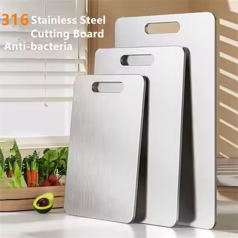 316 Stainless Steel Chopping Board Panel Kitchen Household Thickened Double Sided Kneading Dough Boa
