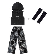 CBXLAB | Street Dance Outfit Camouflage Pants Set Kids Hip-hop Glitter Loose Performance Wear