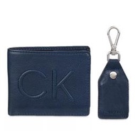 【W小舖】Calvin Klein CK 海軍藍真皮皮革 男夾 開瓶器鑰匙圈 皮夾 短夾 錢包~現貨在台 C65490