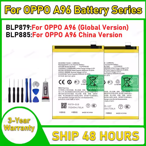 2026 Years New High Quality BLP885 BLP879 Battery For OPPO A96 Global Version/A96 China Version BATT