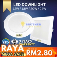 [SIRIM] LED Downlight Round Square 6W 9W 12W 18W 20W 24W  4" 6'' 8" Recessed Downlight Panel Celling