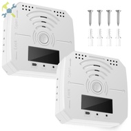 2Pcs Carbon Monoxide Alarm ABS Carbon Monoxide Detector Fast Detection Alarm with LCD Display for Ho