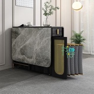 小戶型實木岩板折疊餐桌可伸縮餐檯長方形飯桌230026