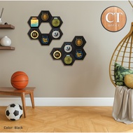Premium Hexagon Steel Medal Display Holder / Wall-Mounted DIY Hex Medal Holder Display Rack