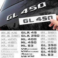Car 3D logo Glossy Black Trunk Letters Number Badge ABS Emblems for Mercedes Benz GLK300 GL400 ML450
