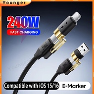 240W Fast Charging Data Cable Four In One Liquid Silicone Charging Cable USB+Type-c To Type-C+iOS Fa