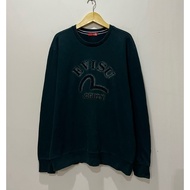 EVISU Crewneck Emerald Green Embroidered LogoBIG Evisu Sweatshirt/