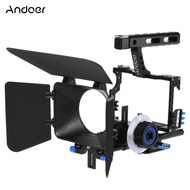 Andoer C500 Aloi Aluminium Camcorder Kamera Video Sangkar Rig Kit Filem Membuat Sistem W/Kotak Matte