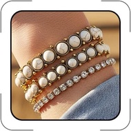 Western Bracelets for Women Stackable Turquoise Bracelet Rhinestone Elastic Bracelet Boho Western Co