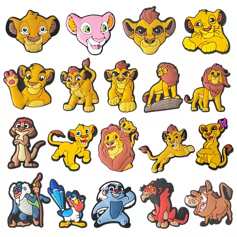 1-19pcs The Lion King Shoe Charms Cartoon Series Designer Clog Sandals Slippers Garden Shoes Decorat