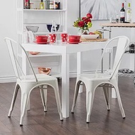 [E-home]Sidney希德尼工業風金屬高背餐椅-白色