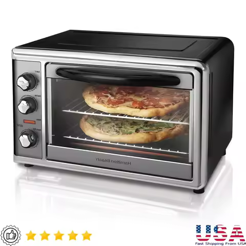 Extra Large Convection Toaster Oven with Rotisserie 1500W Bake Broil Settings Self Basting Rotisseri