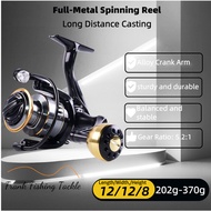 HE Spinning Reel – 5.2:1, 12 Bearings, Dual-Color Metal Spool, 1000–7000, 7 Sizes