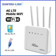 4G LTE SIM WiFi Router WiFi 6 Modem With SIM Card Slot ASR System 300Mbps 4 Antenna Mobile Wireless