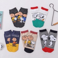 Snoopy Cartoon Anime Socks Men Women Straight Socks Cartoon Pattern Boat Socks