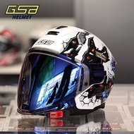 GSB-268 Motorcycle 4/3 Single Lens Half Helmet Breathable Rainproof Retro New National Standard gsb 