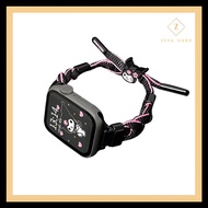 Sanrio Anime i Watch Strap Cartoon Kuromi Cinnamoroll Mymelody Woven Nylon Iwatch Sport Strap Band 3