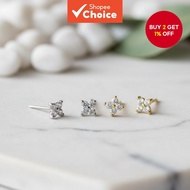 Small four-leaf clover earrings for women; fresh, simple, and delicate earrings with a new floral de