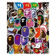 50 Japanese Bape Ape Head Stickers - Waterproof Graffiti for Cars, Luggage, Cups, and Skateboards Wa