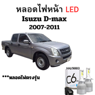 หลอดไฟหน้า LED ขั้วตรงรุ่น Isuzu Dmax 2007-2011 ใช้กับไฟหน้ารุ่นโปรเจคเตอร์ไม่ได้ แสงขาว มีพัดลมในตัว H4 ราคาต่อ 1 คู่