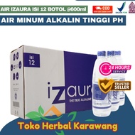 iZaura - Air Minum Alkaline Tinggi PH 1 Dus Isi 12 Botol @600ml