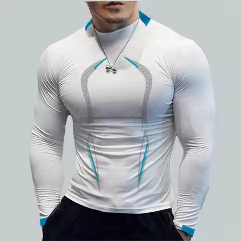 High Quality S-5XL Men Running T Shirt Quick Dry long sleeves Fitness Shirt Training Exercise Clothe