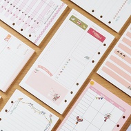 A5 A6 Kawaii Loose Leaf Notebook Paper Refill Spiral Binder Index Inner Pages Monthly Weekly Daily P