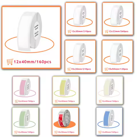 1Roll Niimbot D11 D101 D110 H1 Label Sticker Paper Rolls Various sizes of White Color Rolls