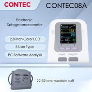 CONTEC CONTEC08A Upper Arm Digital Color LCD Blood Pressure Monitor with PC software Optional Cuff