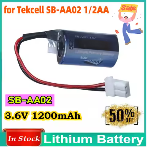 3.6V 1200mAh for Tekcell SB-AA02 1/2AA Replacement for LS14250 Delta PLC Lithium Battery