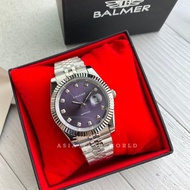 宾马 Balmer 5003G SS-7S Classic Sapphire Glass Men Watch with Purple dial and Silver Stainless Steel