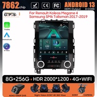 Car Radio Android 14 For Renault Koleos Megane 4 Samsung SM6 Talisman 2017-2019 Carplay Video No 2di