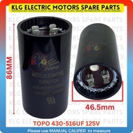 Topo starting capacitor 430-516uf 125v water pump