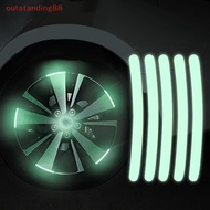 {outstandingconnotation} 10/20/40 Car Wheel Hub Sticker Reflective Stripe Night Safety Driving Sticker Decal For Car Motorcycle Auto Exterior Accessories new