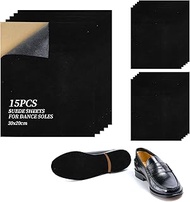 15 PiecesStick-on Faux Suede Soles for Dance Shoes, 11.8”x7.87” Black Suede Sheets，Self Adhesive Sue