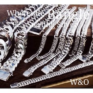 Wholesale Bangle Bracelet For Men Women 925 Sterling Silver Gelang Rantai Tangan Bangle  Silver