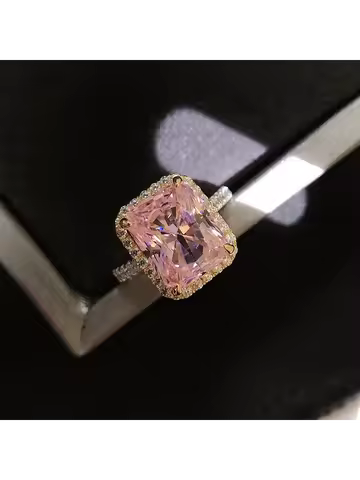 5 Carat Pink Diamond Redion Platinum Diamond Ring PT950 Platinum, Women, Neon Pink Fire Color with F