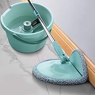 WSJTT 360° Floor Magic Spin Mop Bucket and Microfiber Rotating Dry Heads with 2 Heads Mop Free Hand Washing Mopping Artifact Home,Mop Bucket Rotating Single Barrel Mop Mop Mop Rod Adjustable Length