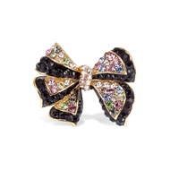 BB275 - Cute Ribbon Bow Ladies Brooch Size  ( w x h )  :   30 mm  x  25 mm  - { 8g }